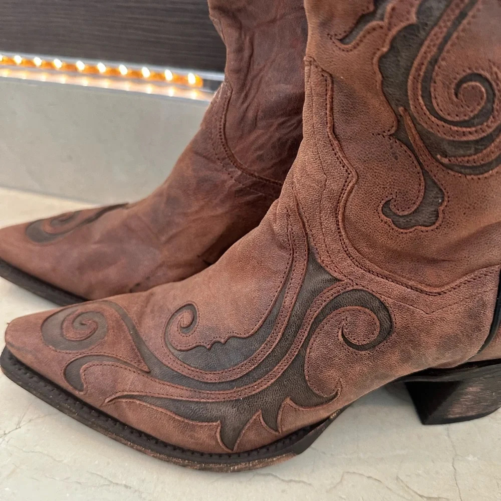 Worn Once Unique Dan Post Leather Cowgirl Boots - Picture 6 of 6